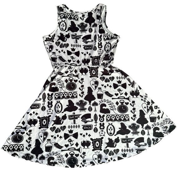 NWT! Disney Alice in Wonderland Icons Mini Dress White & Black | Women’s Medium - Picture 3 of 12